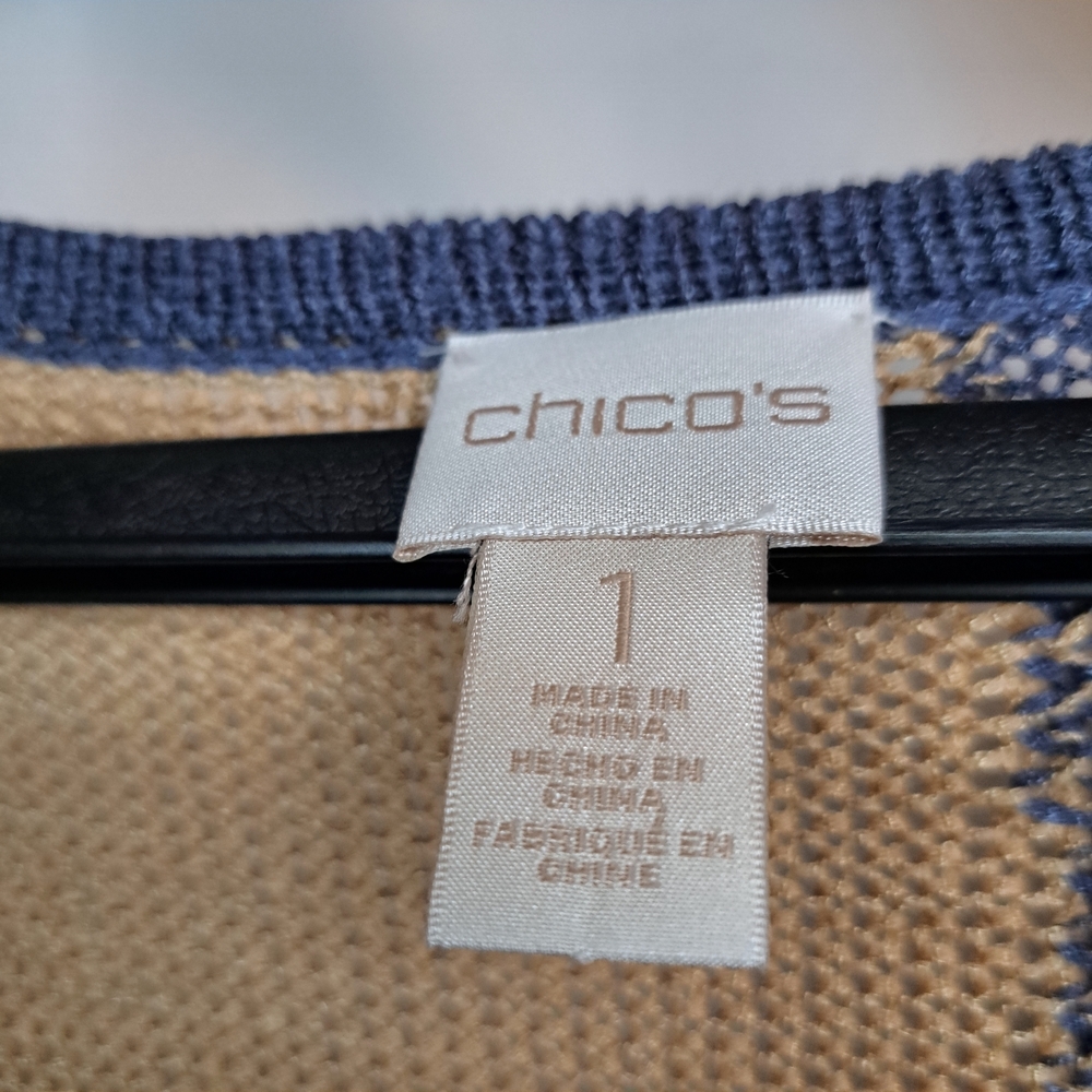 Chico's Multicolor Patchwork Long Cardigan Size 1… - image 3